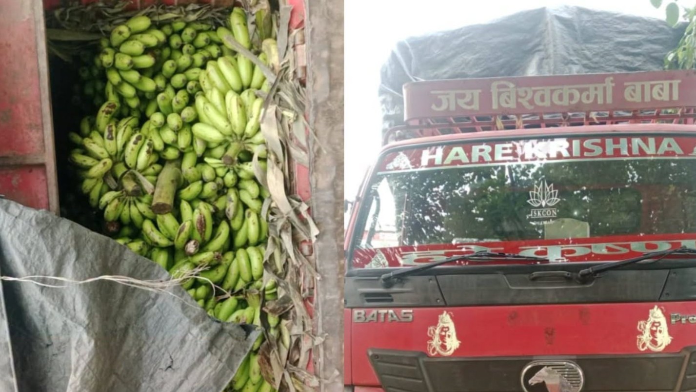 सशस्त्र प्रहरीले समायो ५ टन काँचो केरा र ट्रक