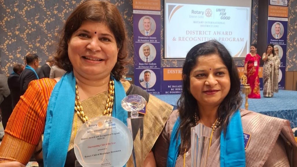 डिस्ट्रिक्ट ३२९२ अवार्डमा रोटरी क्लब अफ विराटनगर डाउनटाउनको ‘क्लिन स्वीप’
